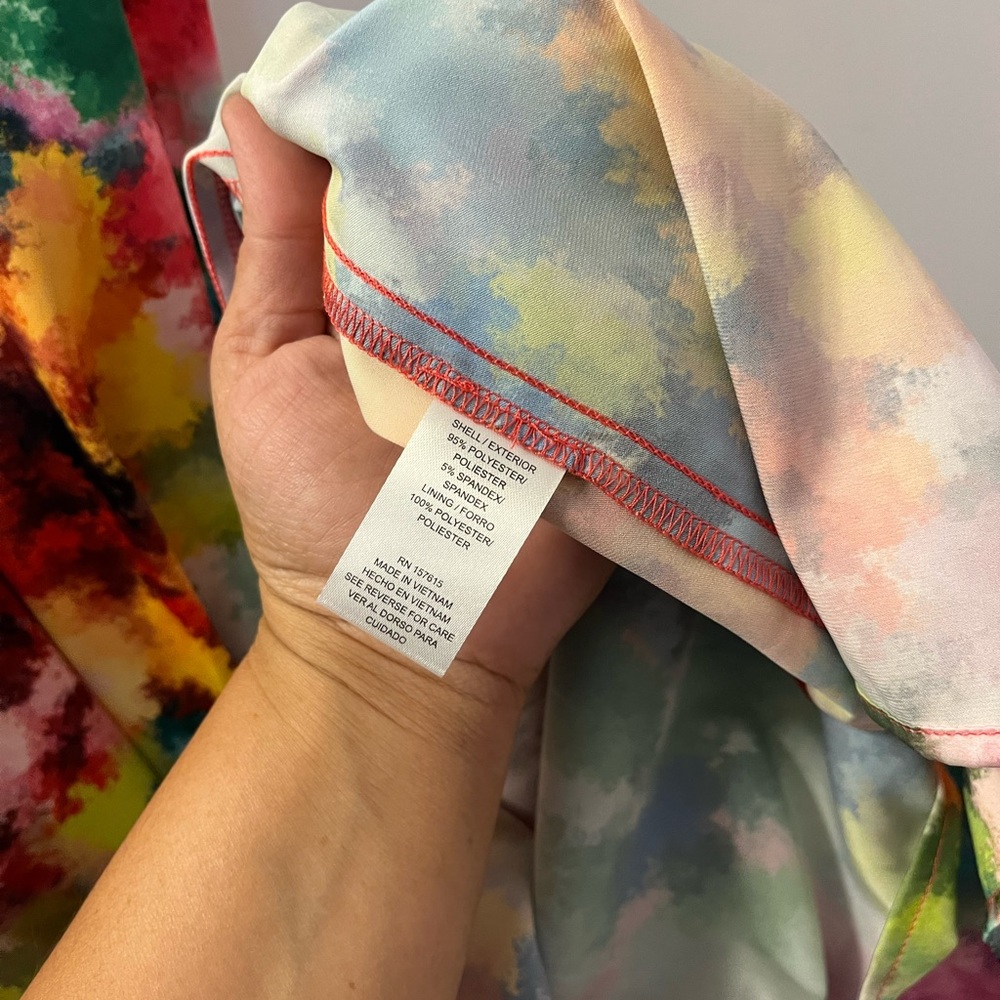 Nicole Miller Multicolor Abstract Dress NWT 18-20 PTP - Picture 9 of 9